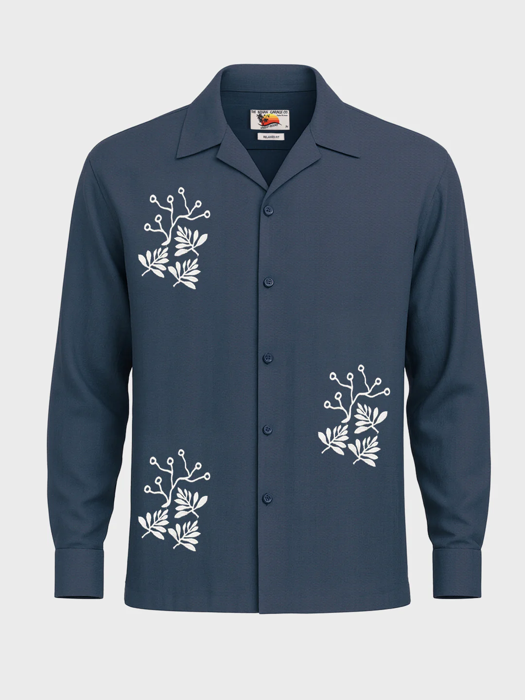 Men's Blue Relaxed Fit Printed Casual Shirt - Image 3