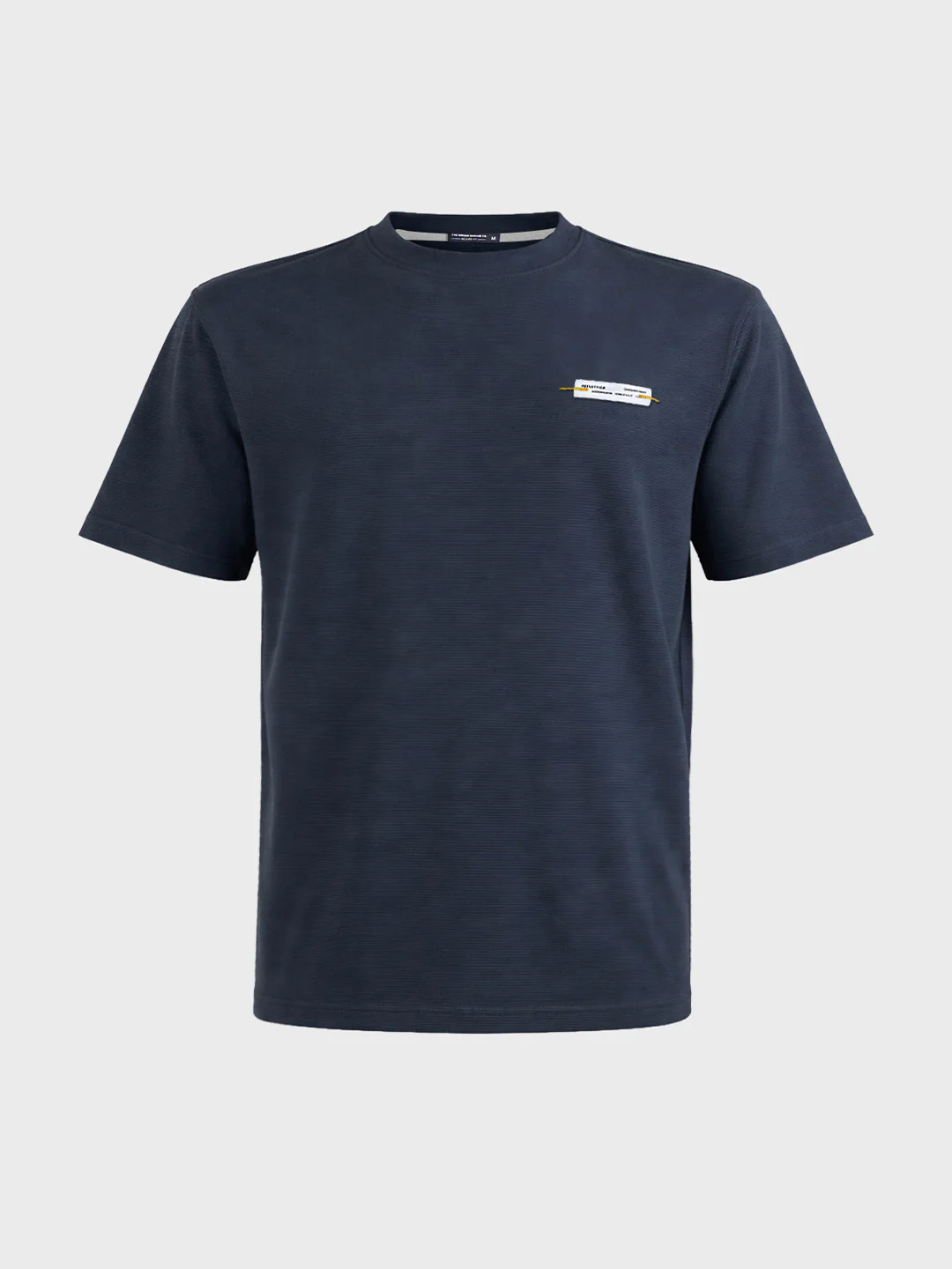 Men's Blue Relaxed Fit Solid Casual T-Shirts - Image 4