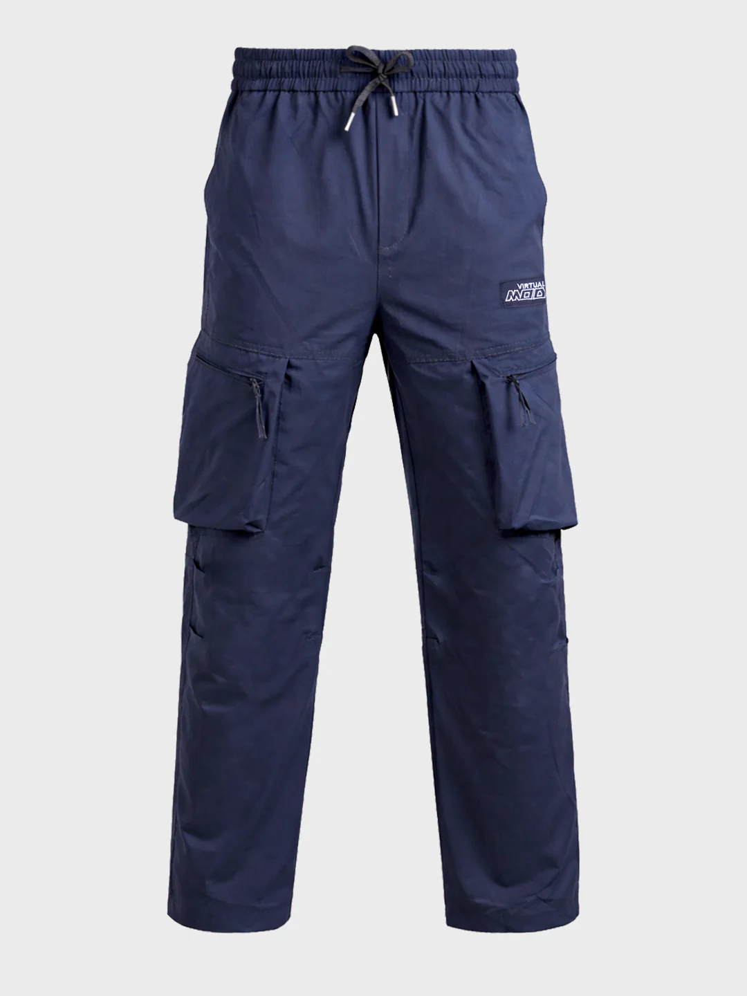 Men's Blue Relaxed Fit Solid Utility Cargo - Image 6