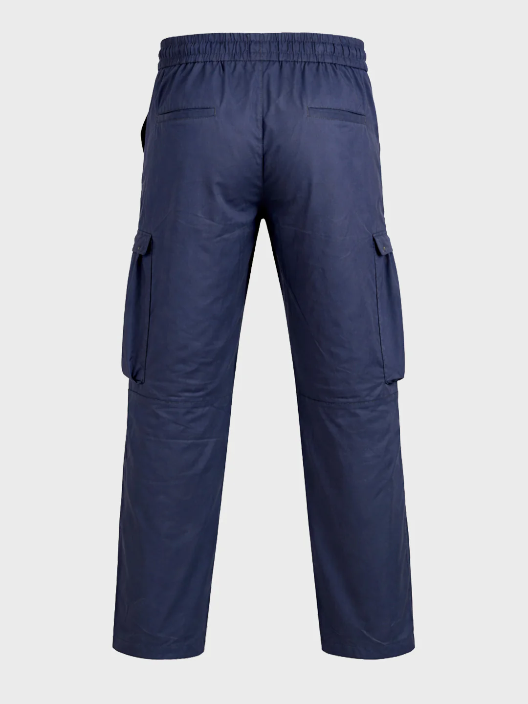 Men's Blue Relaxed Fit Solid Utility Cargo - Image 7