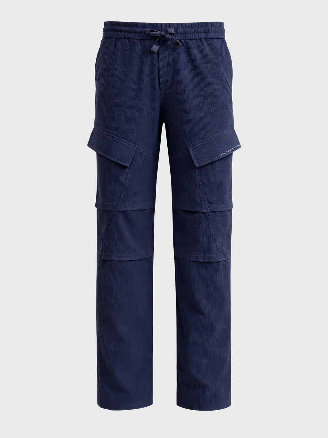 Men's Blue Relaxed Fit Solid Utility Cargo - Image 6