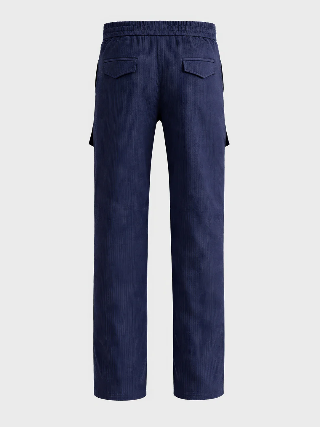 Men's Blue Relaxed Fit Solid Utility Cargo - Image 7
