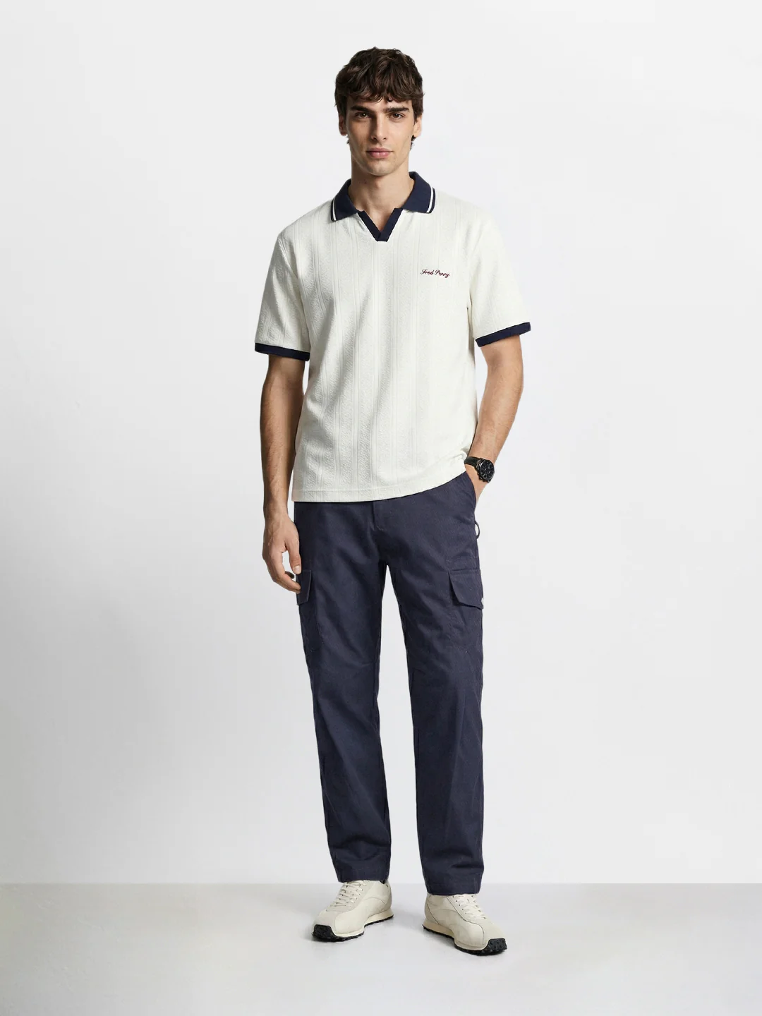 Men's Blue Relaxed Fit Solid Utility Joggers - Image 5