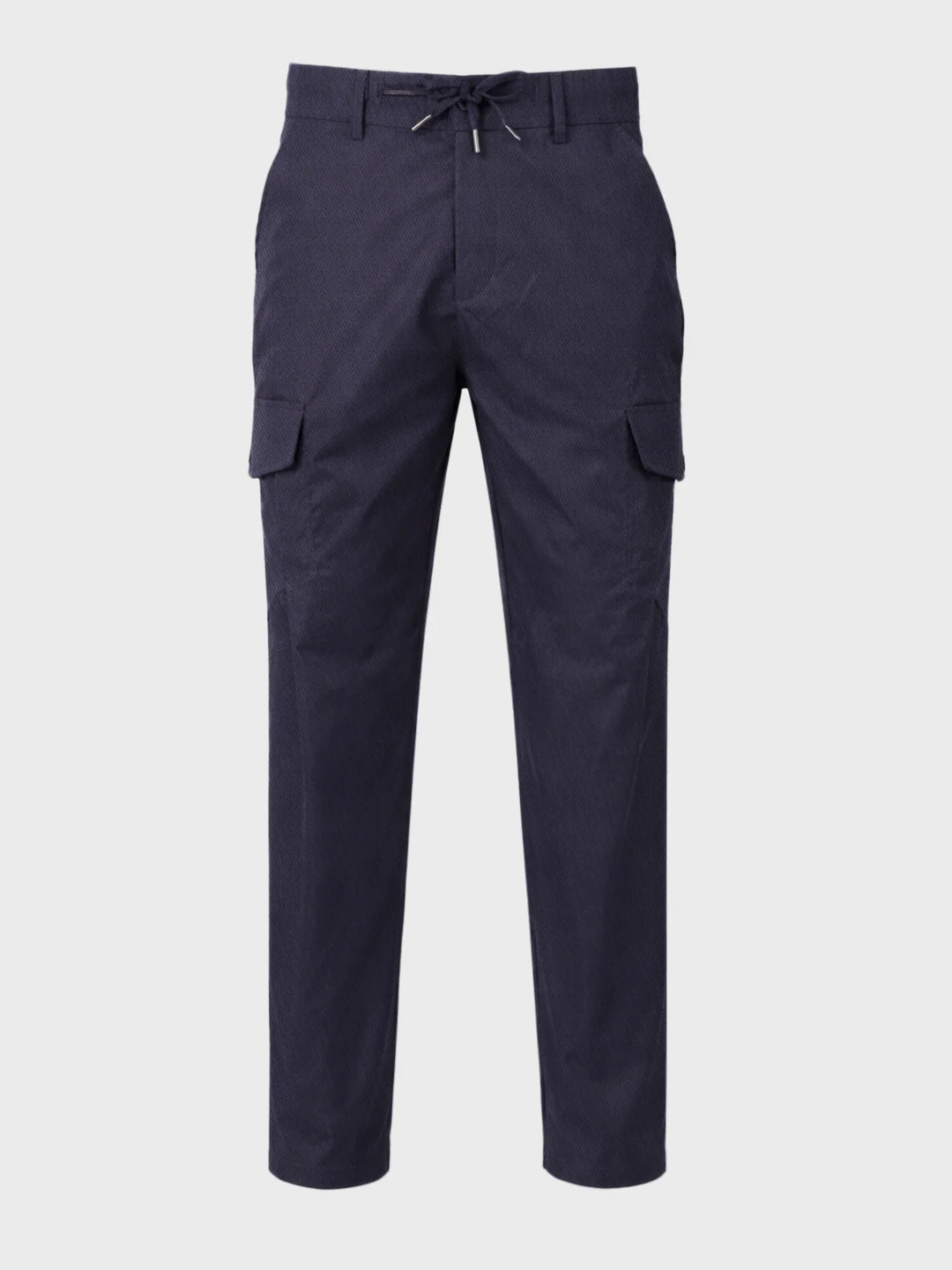 Men's Blue Relaxed Fit Solid Utility Joggers - Image 6