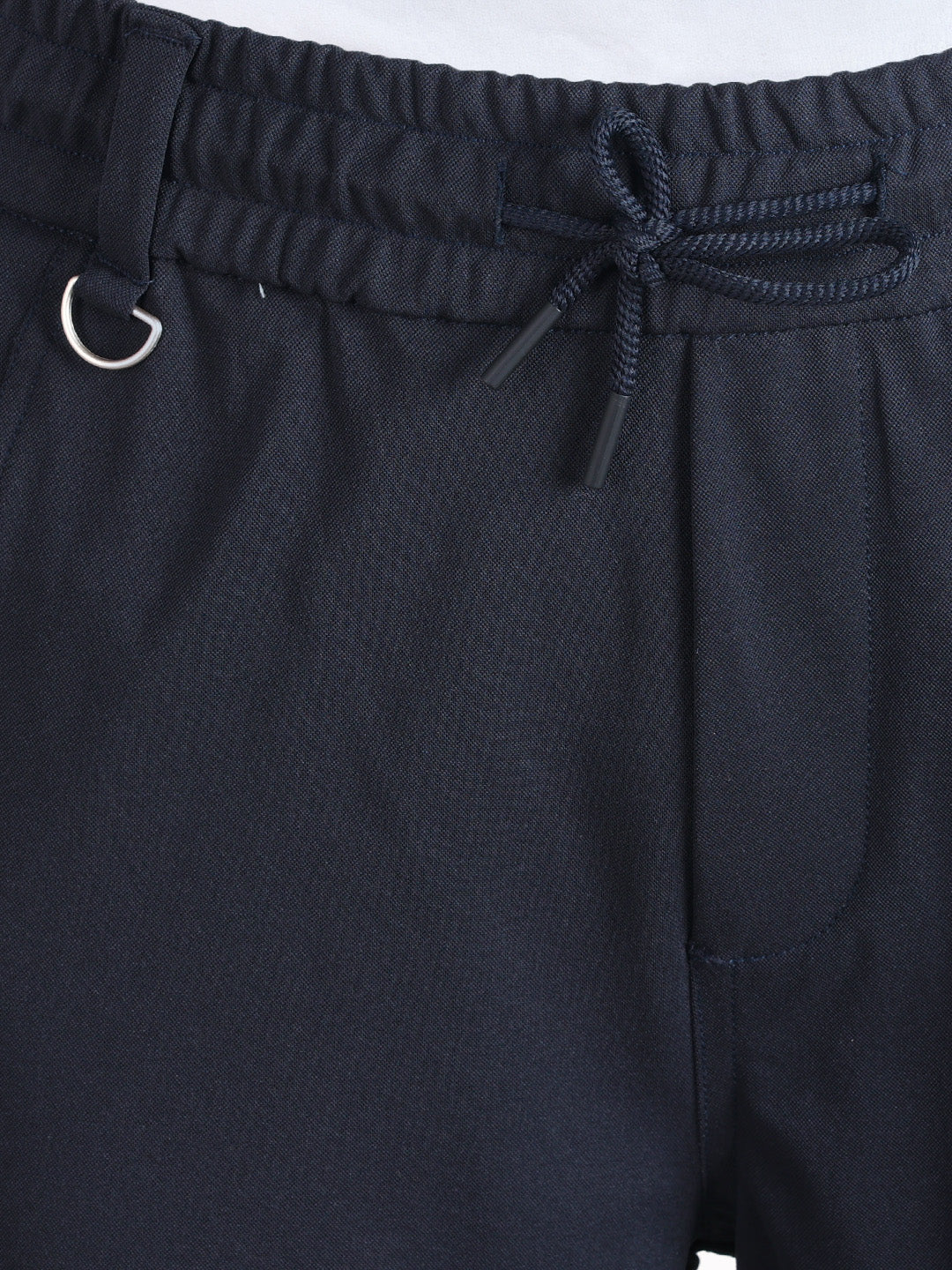 Men's Blue Relaxed Fit Solid Utility Joggers - Image 3
