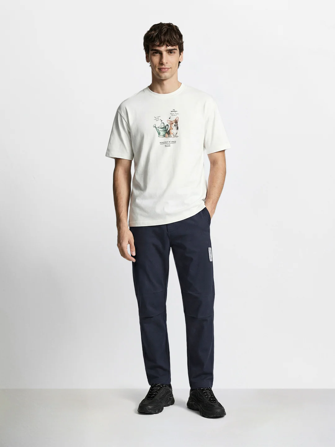 Men's Blue Relaxed Fit Solid Utility Joggers - Image 5