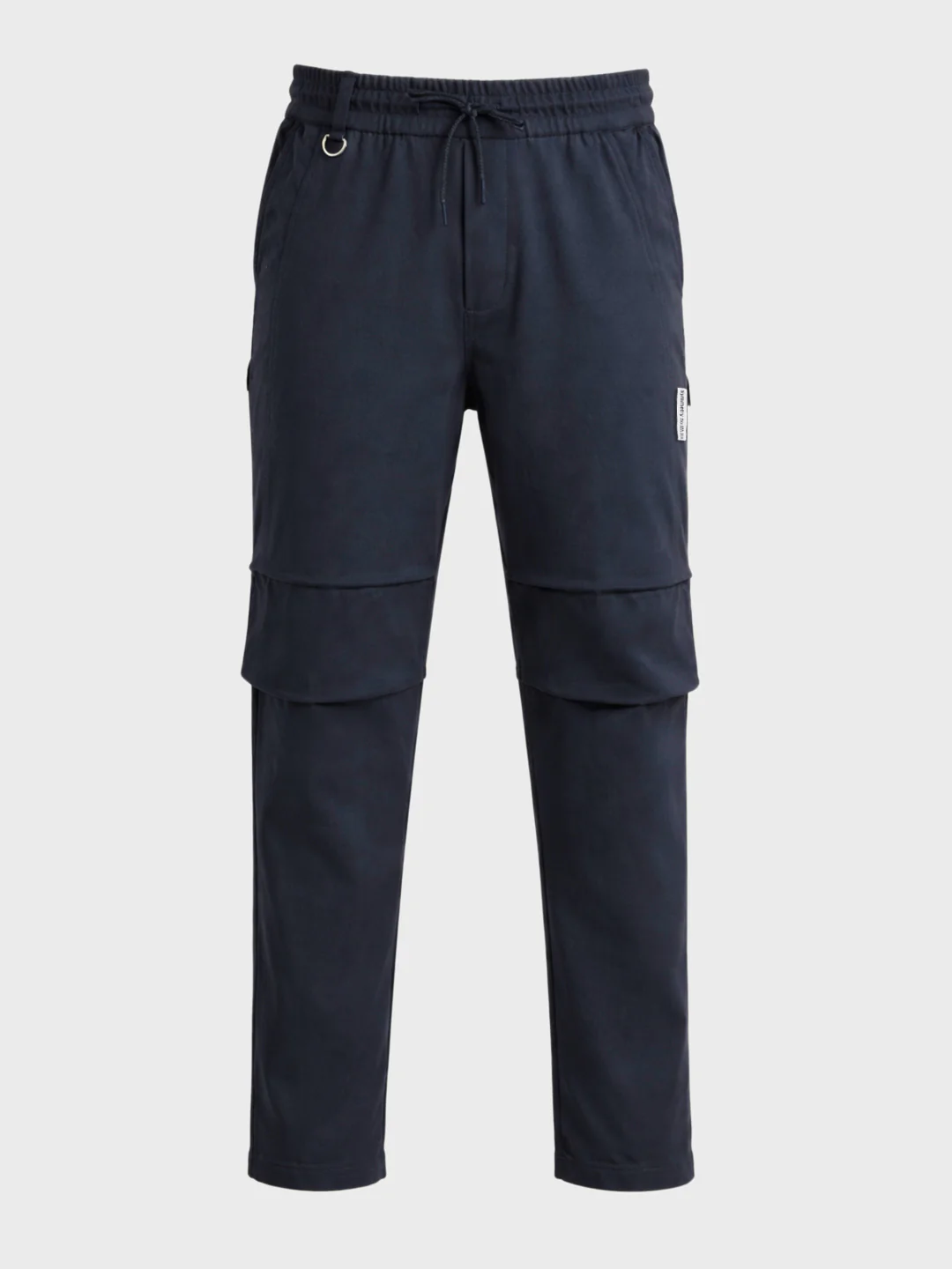 Men's Blue Relaxed Fit Solid Utility Joggers - Image 6