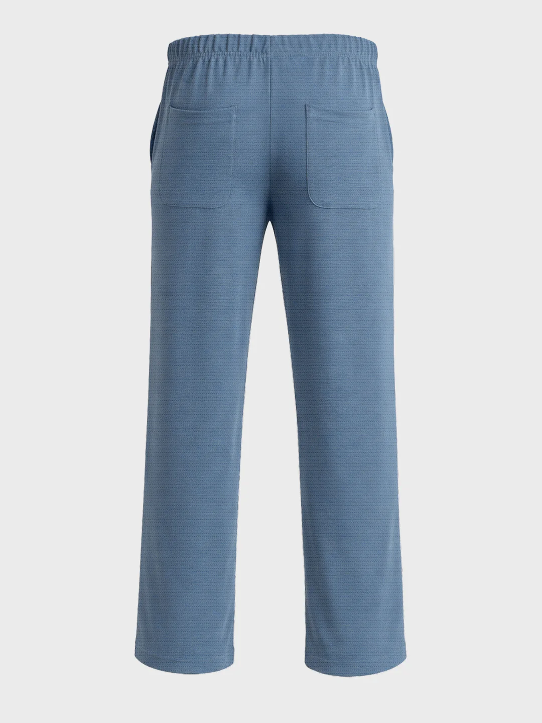 Men's Blue Relaxed Fit Textured Casual Joggers - Image 7