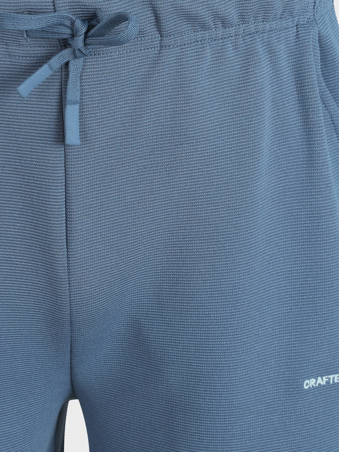 Men's Blue Relaxed Fit Textured Casual Joggers - Image 8