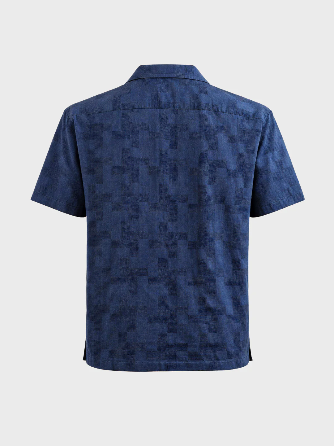 Men's Blue Relaxed Fit Solid Casual Shirt - Image 6