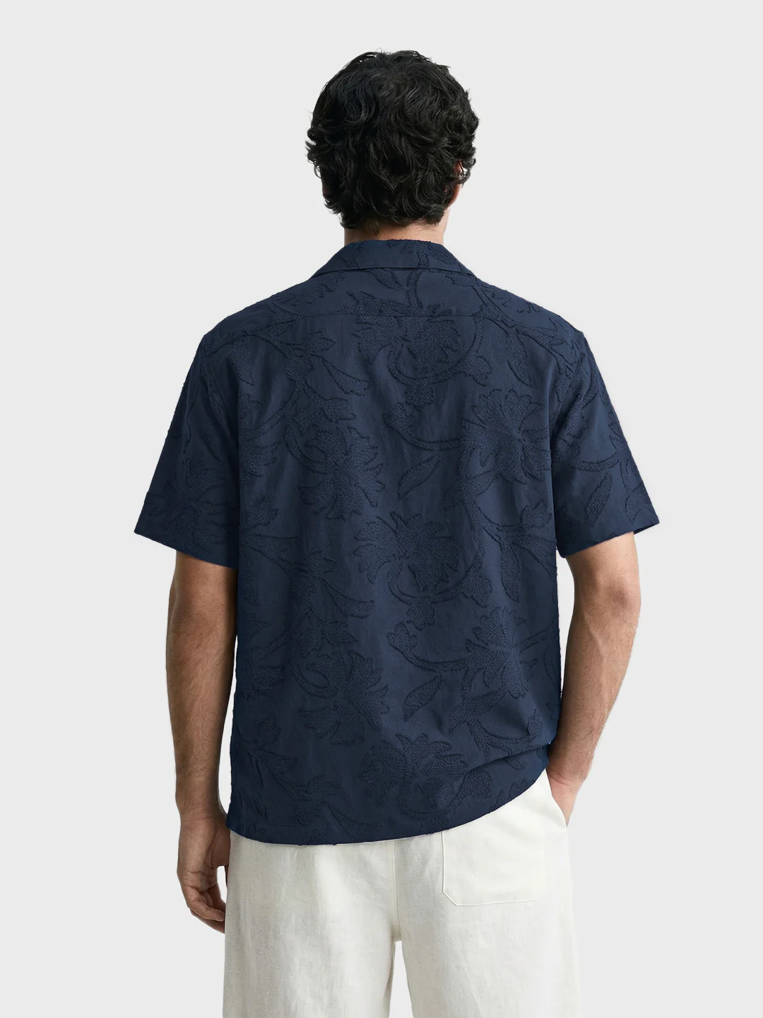 Men's Blue Relaxed Fit Solid Casual Shirt - Image 4