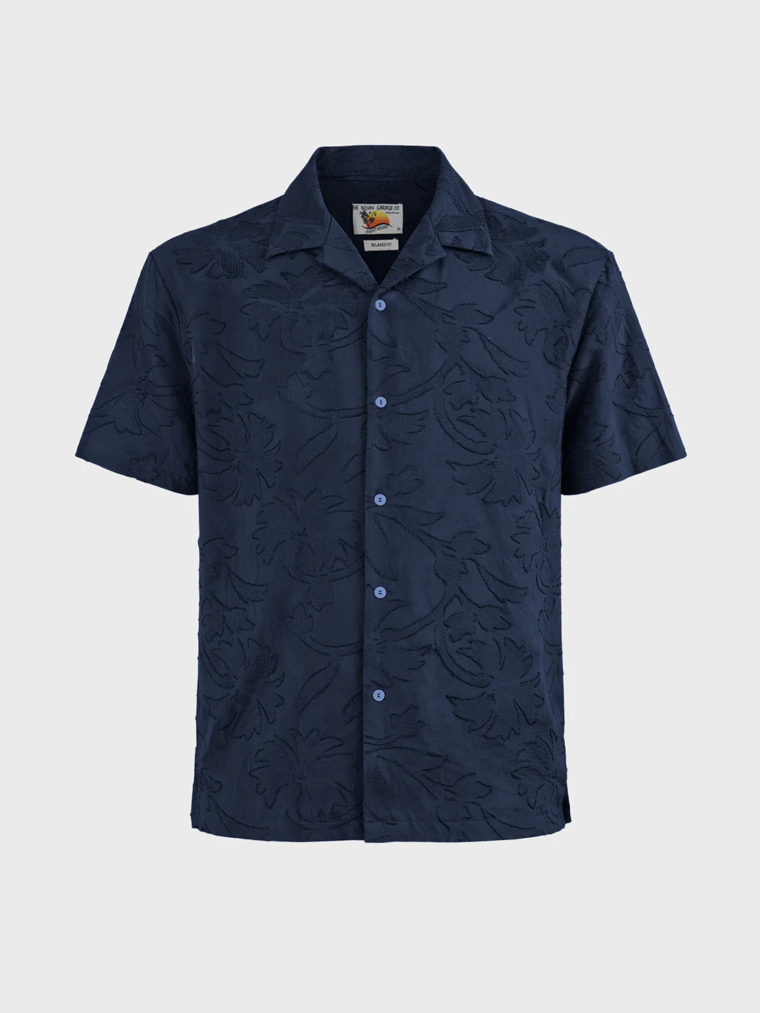 Men's Blue Relaxed Fit Solid Casual Shirt - Image 5