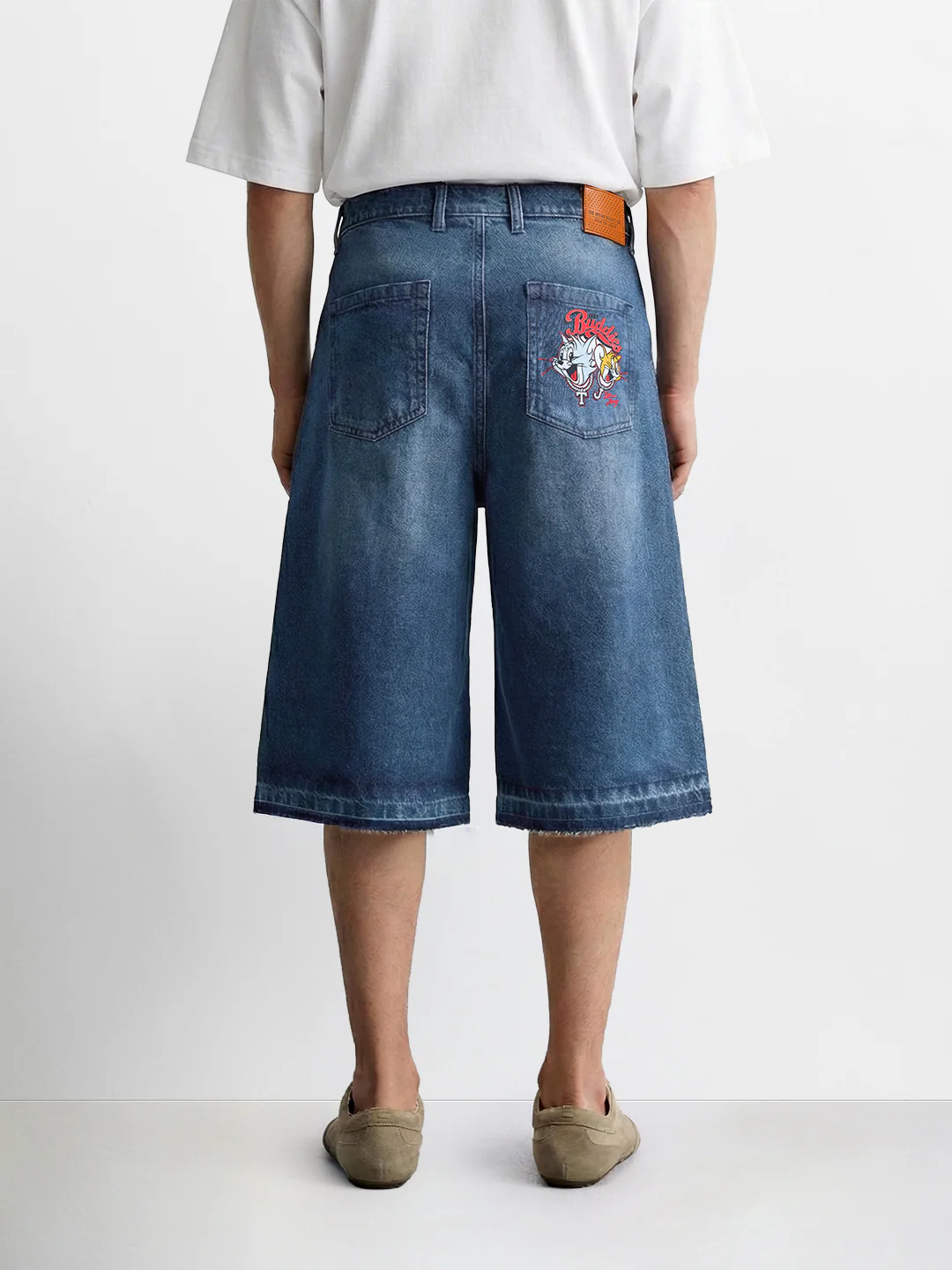 Men's Blue Relaxed Fit  Tom And Jerry Character Shorts - Image 2