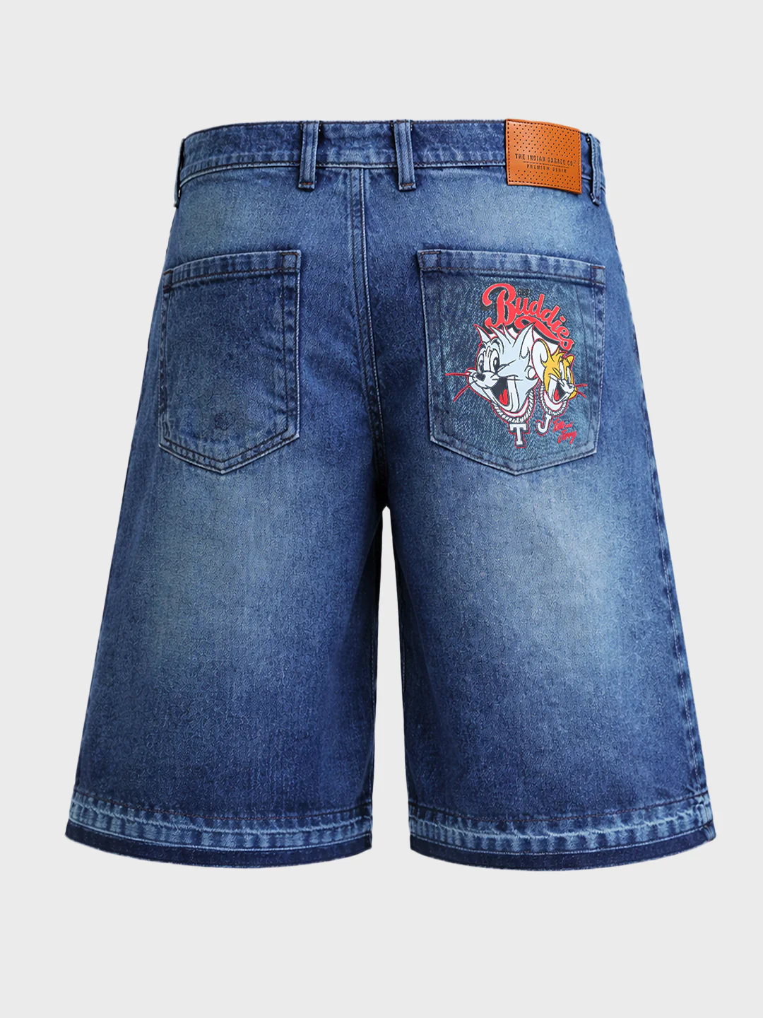 Men's Blue Relaxed Fit  Tom And Jerry Character Shorts - Image 5