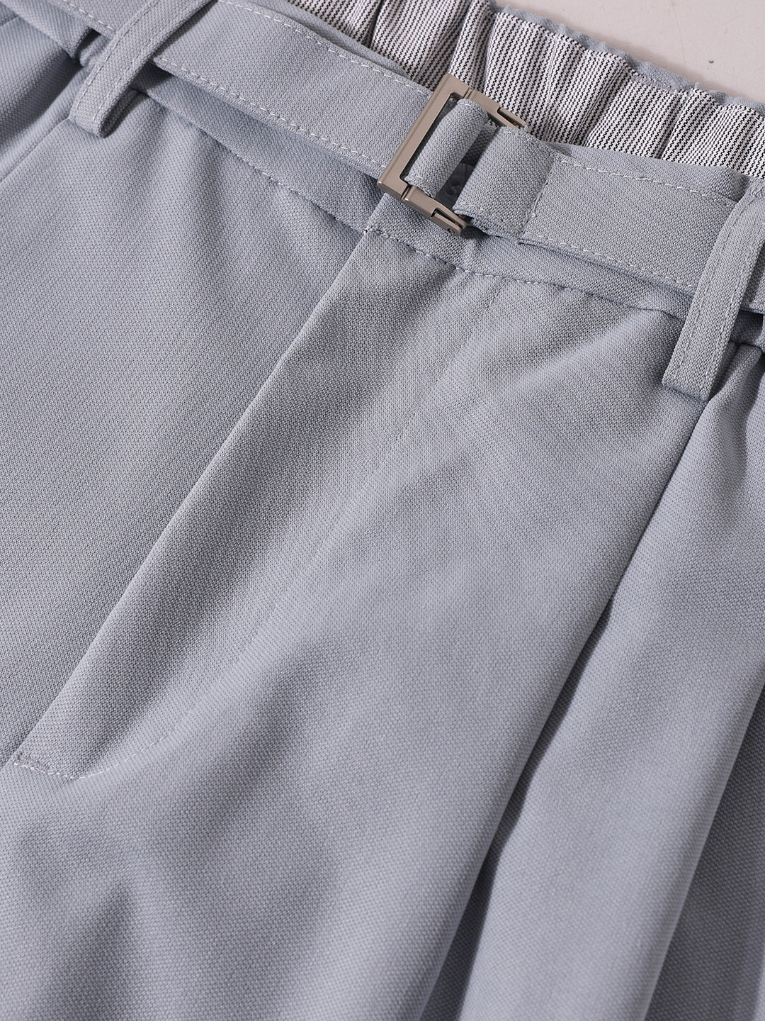 Men's Blue Relaxed Fit Utility Textured Trousers - Image 6