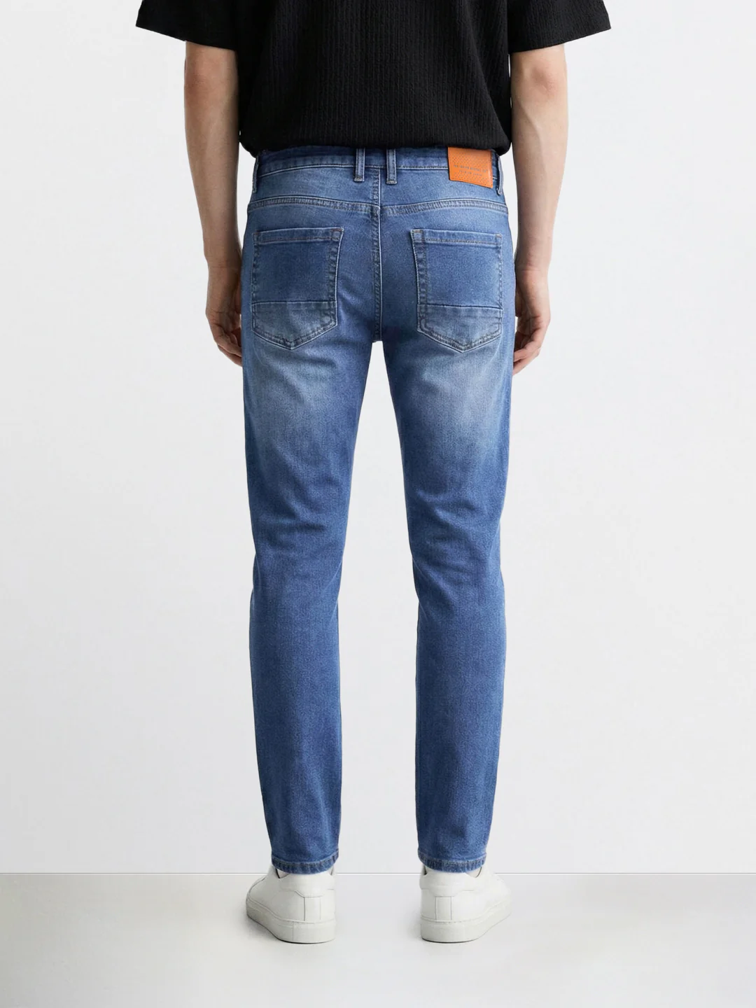Men's Blue Slim Fit Casual Solid Jeans - Image 2