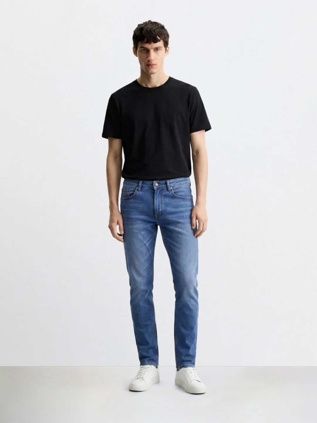 Men's Blue Slim Fit Casual Solid Jeans - Image 3