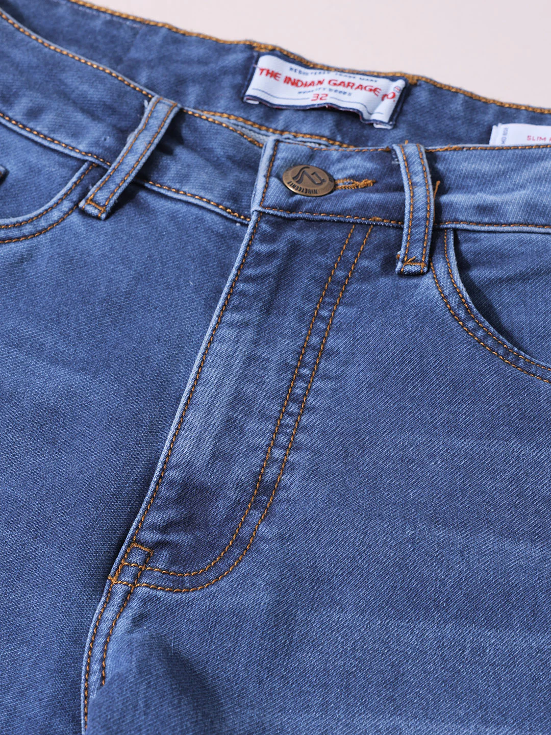 Men's Blue Slim Fit Casual Solid Jeans - Image 6