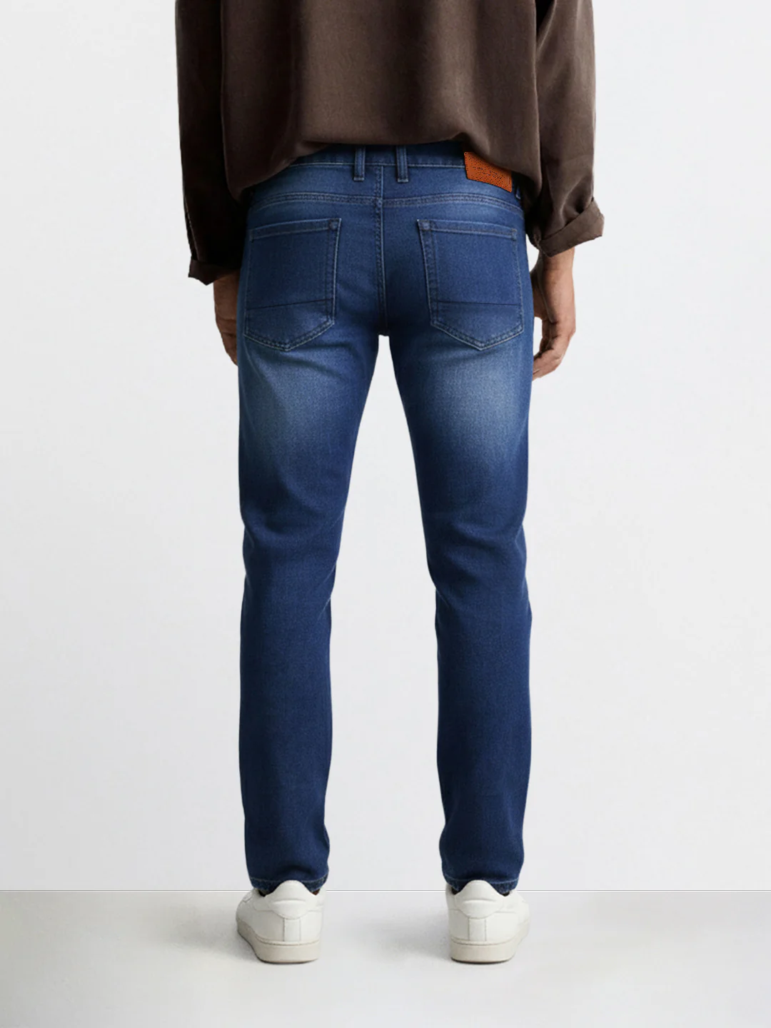 Men's Blue Slim Fit Casual Solid Jeans - Image 2