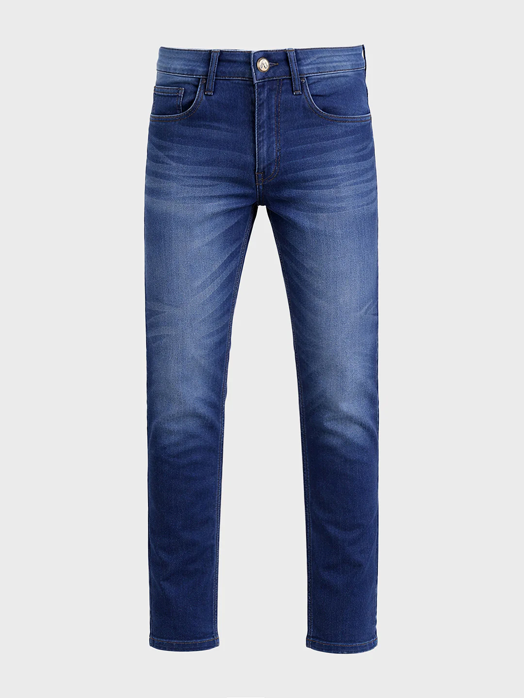 Men's Blue Slim Fit Casual Solid Jeans - Image 4