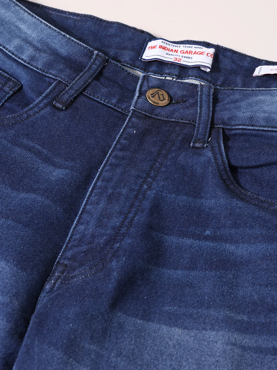 Men's Blue Slim Fit Casual Solid Jeans - Image 6