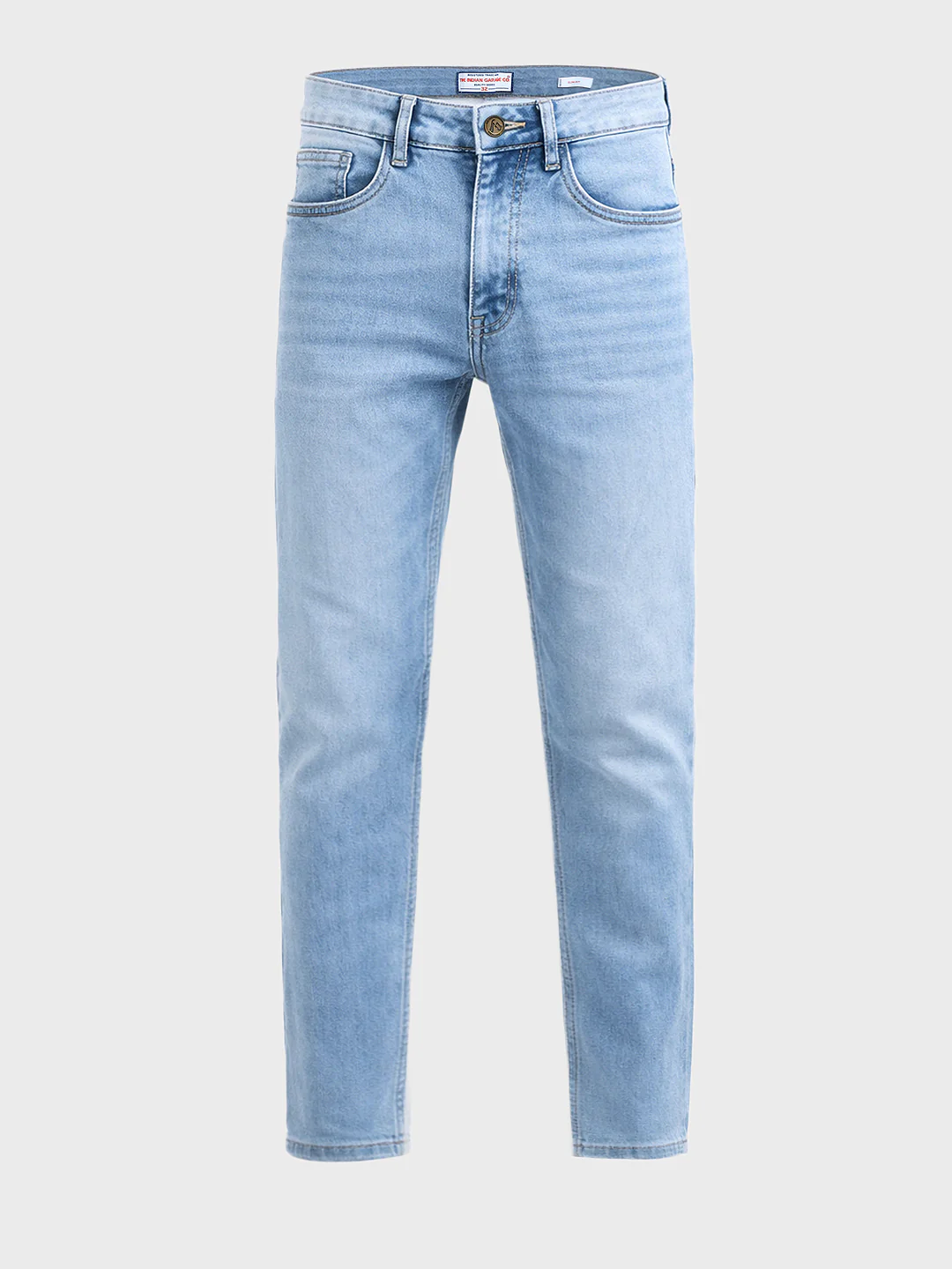 Men's Blue Slim Fit Casual Solid Jeans - Image 4