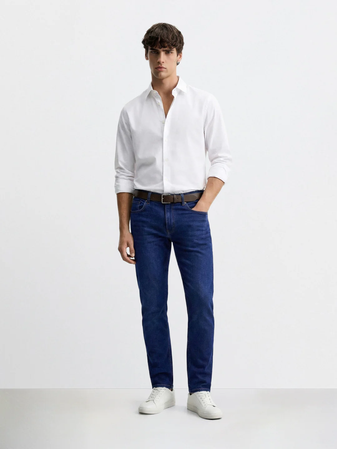 Men's Blue Slim Fit Casual Solid Jeans - Image 3