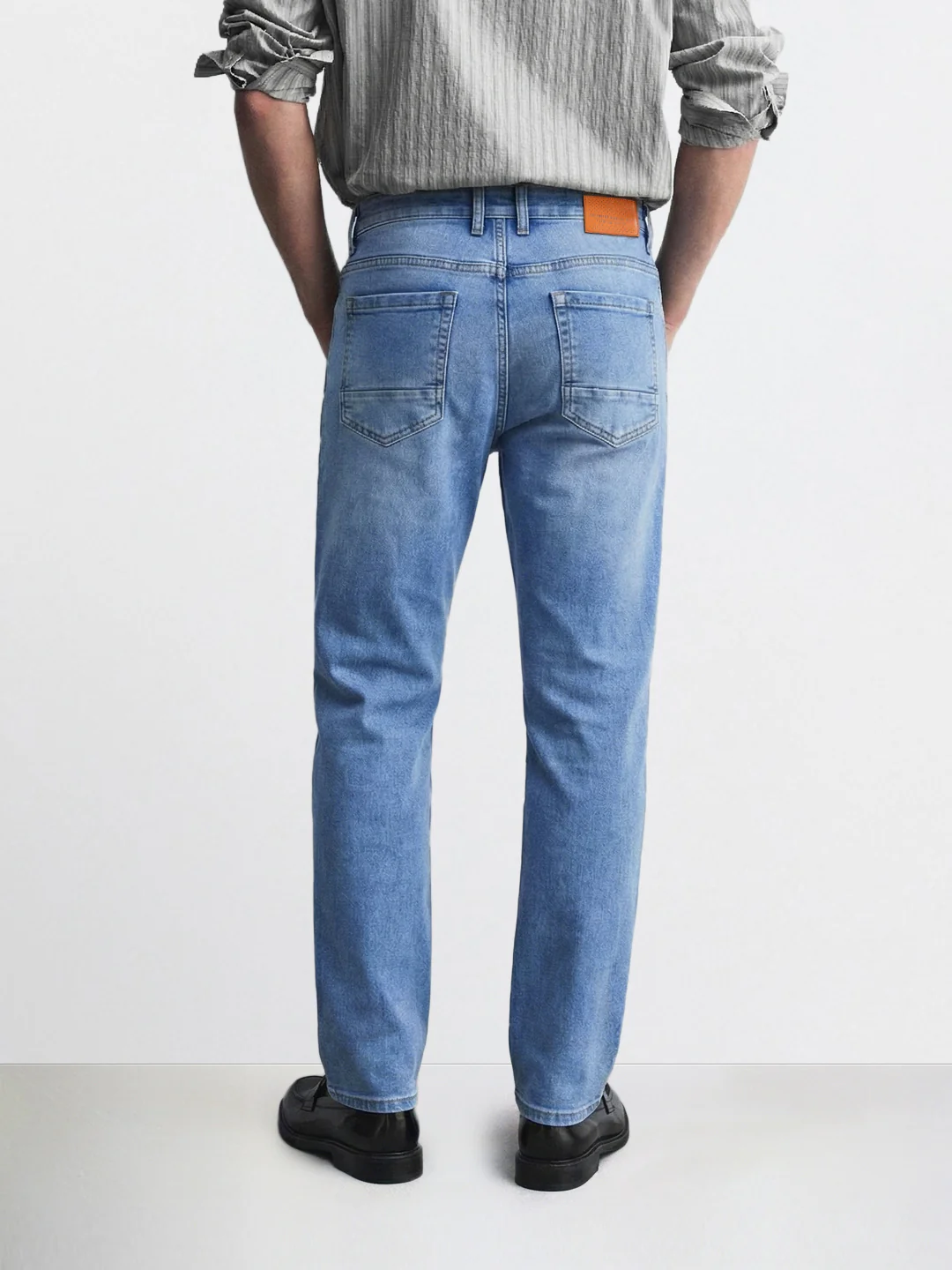 Men's Blue Slim Fit Casual Solid Jeans - Image 2