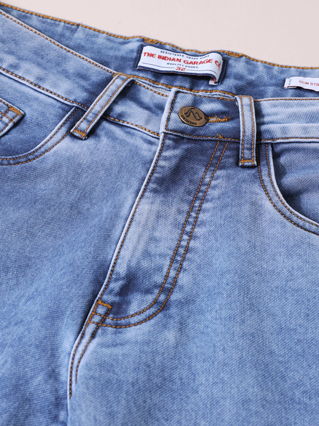 Men's Blue Slim Fit Casual Solid Jeans - Image 6