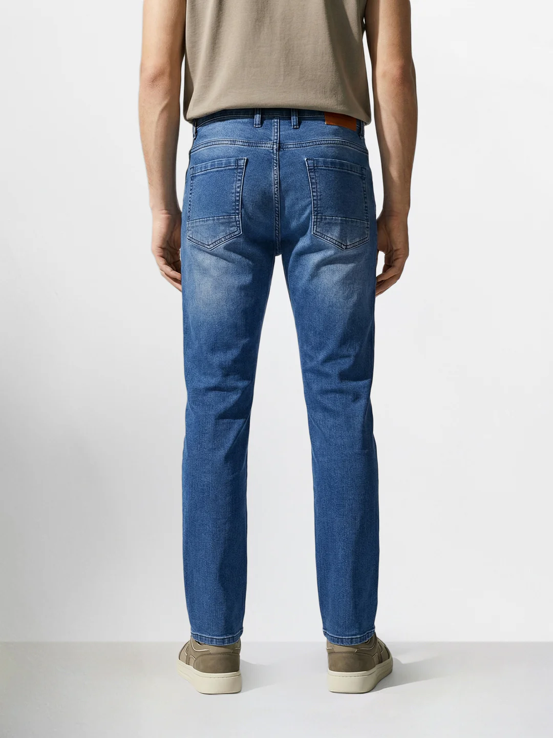 Men's Blue Slim Fit Casual Solid Jeans - Image 4