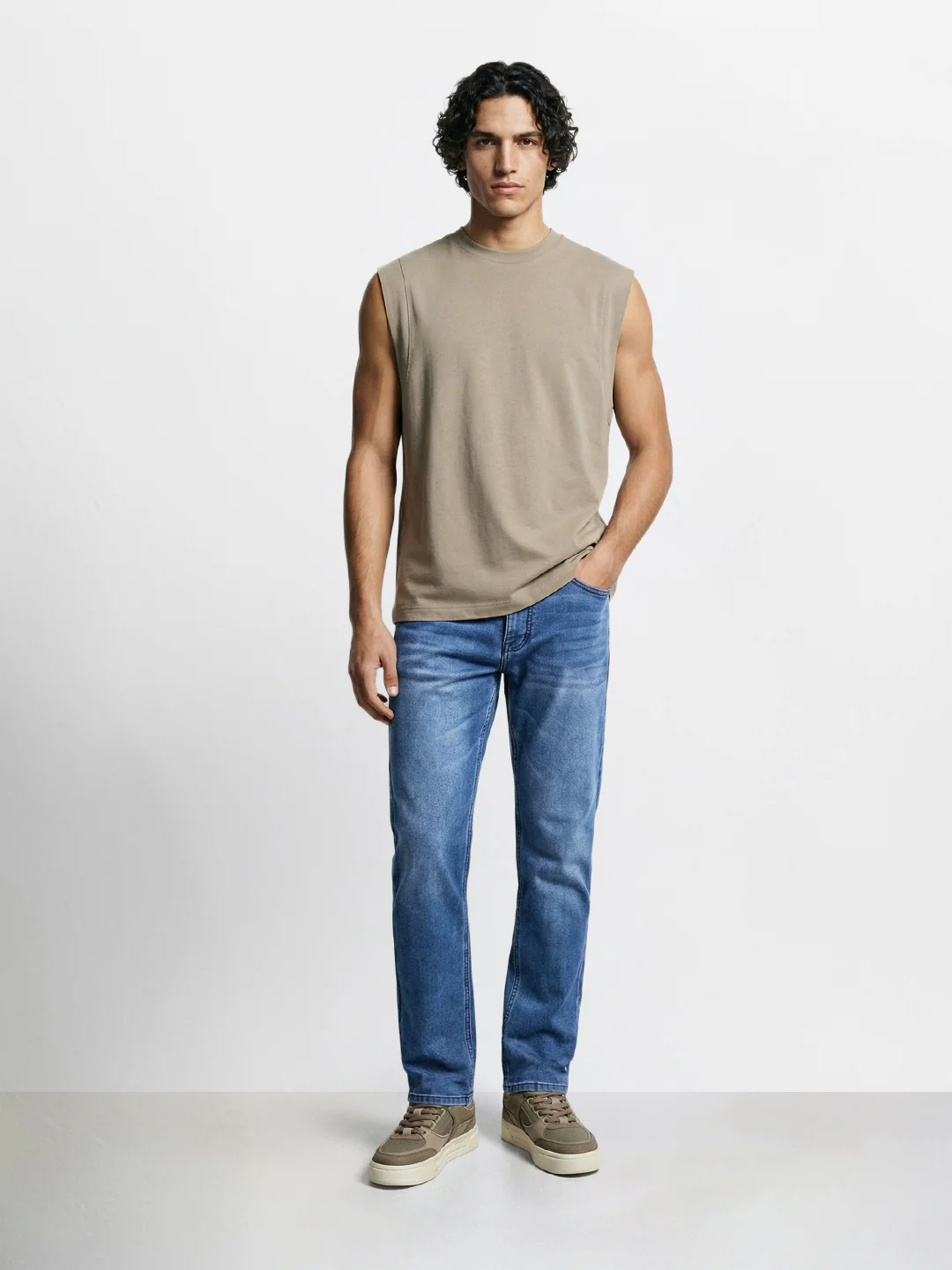 Men's Blue Slim Fit Casual Solid Jeans - Image 5
