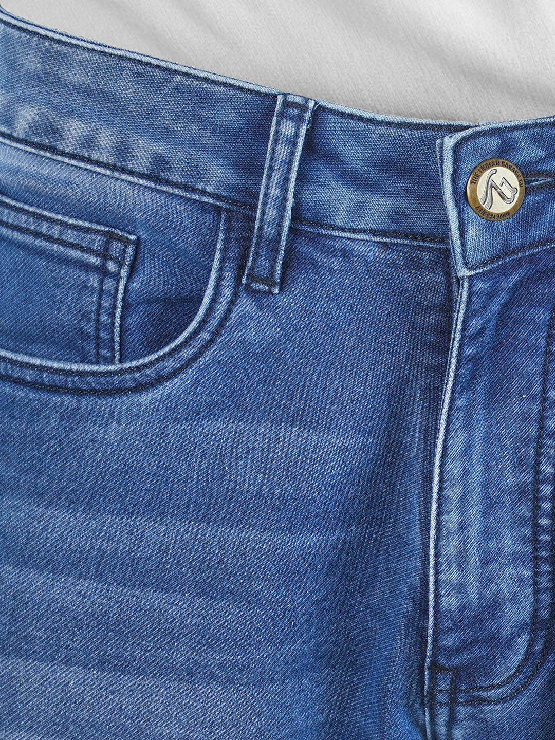 Men's Blue Slim Fit Casual Solid Jeans - Image 8