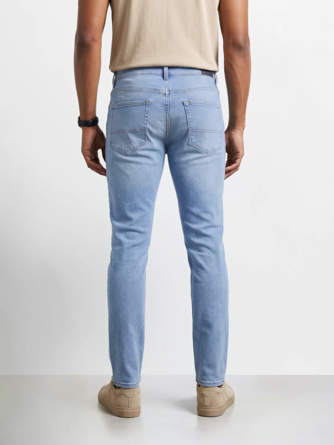 Men's Blue Slim Fit Casual Solid Jeans - Image 4