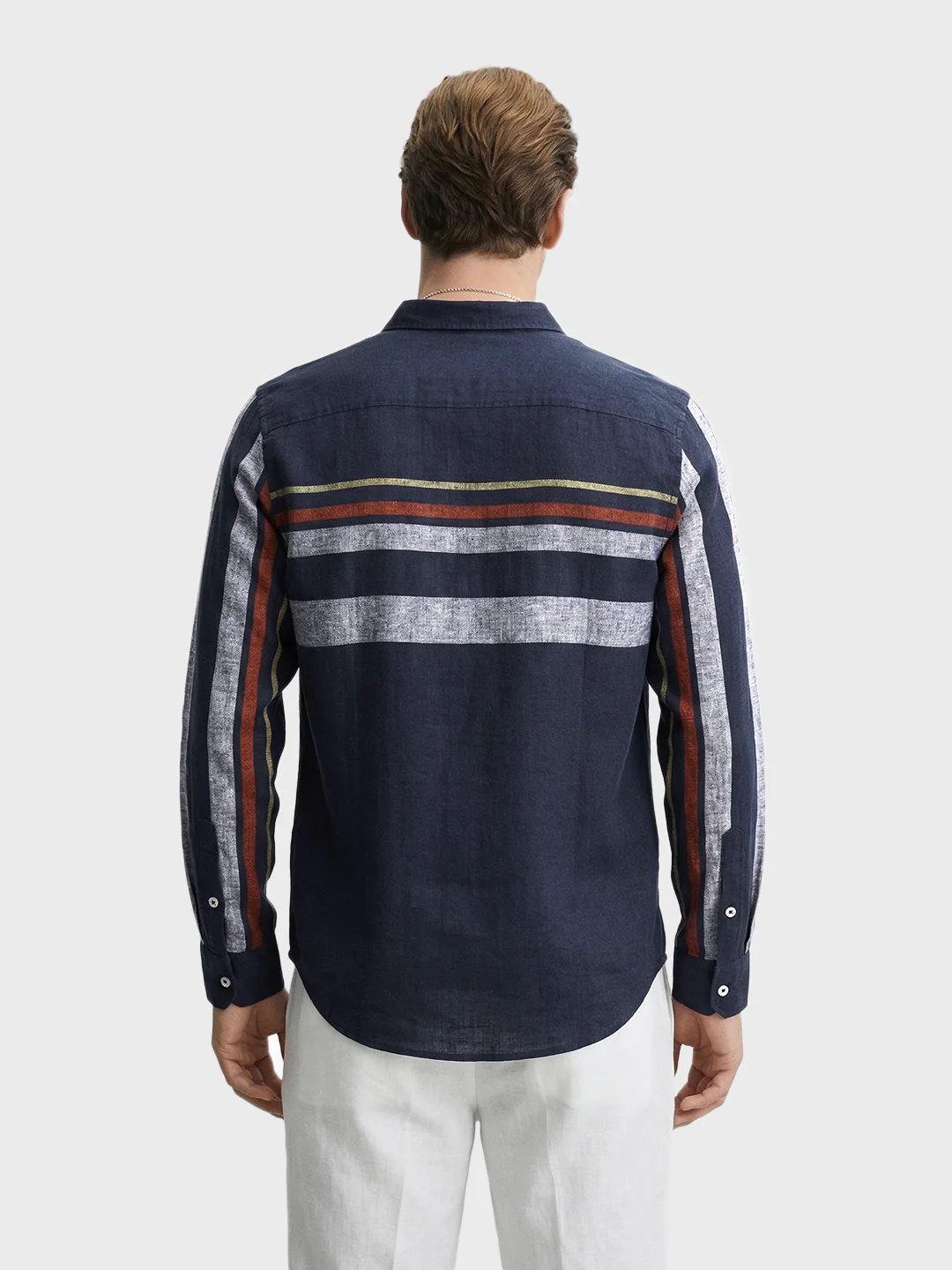 Men's Blue Slim Fit Checked Casual Shirt - Image 5