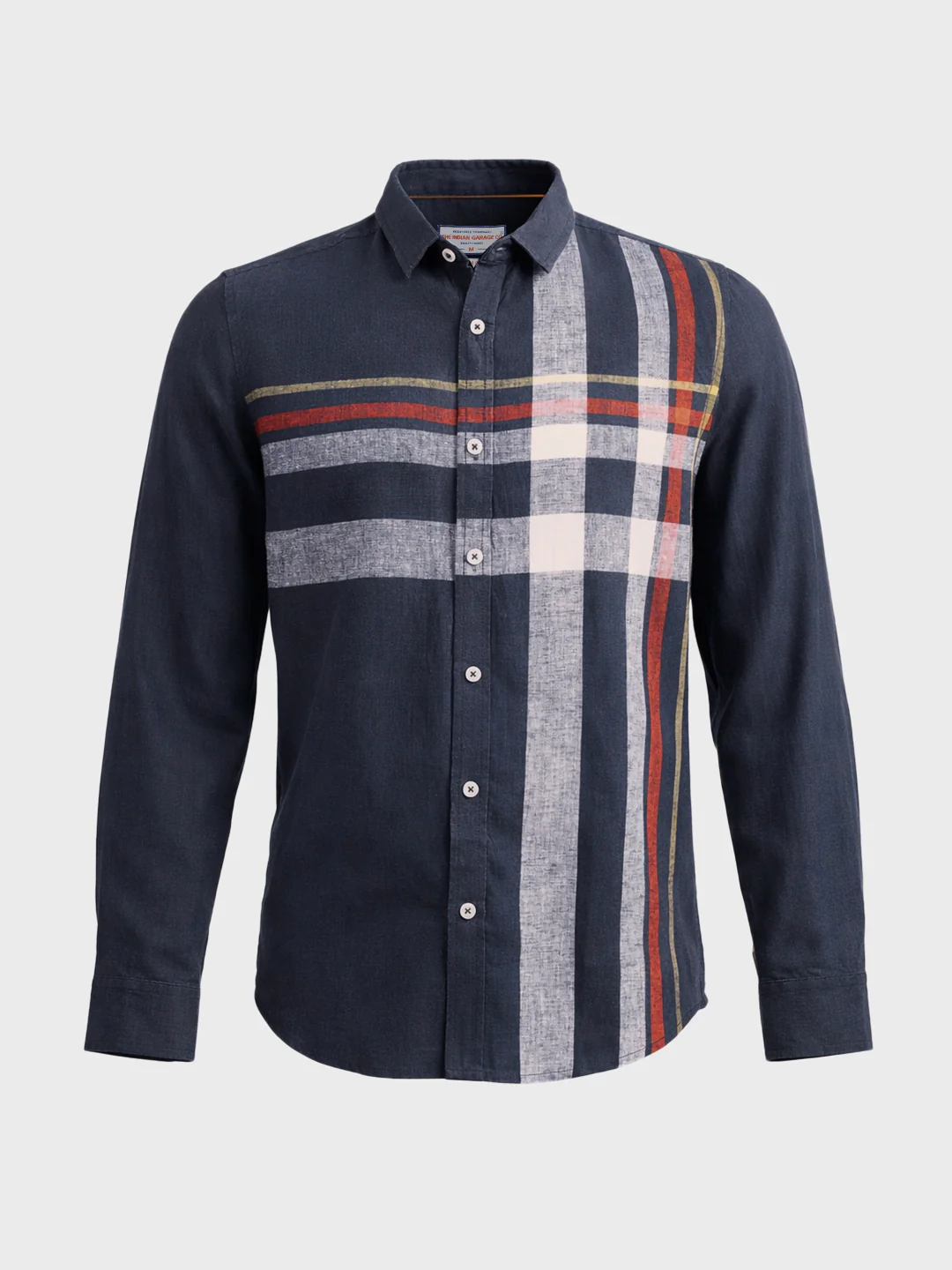 Men's Blue Slim Fit Checked Casual Shirt - Image 6