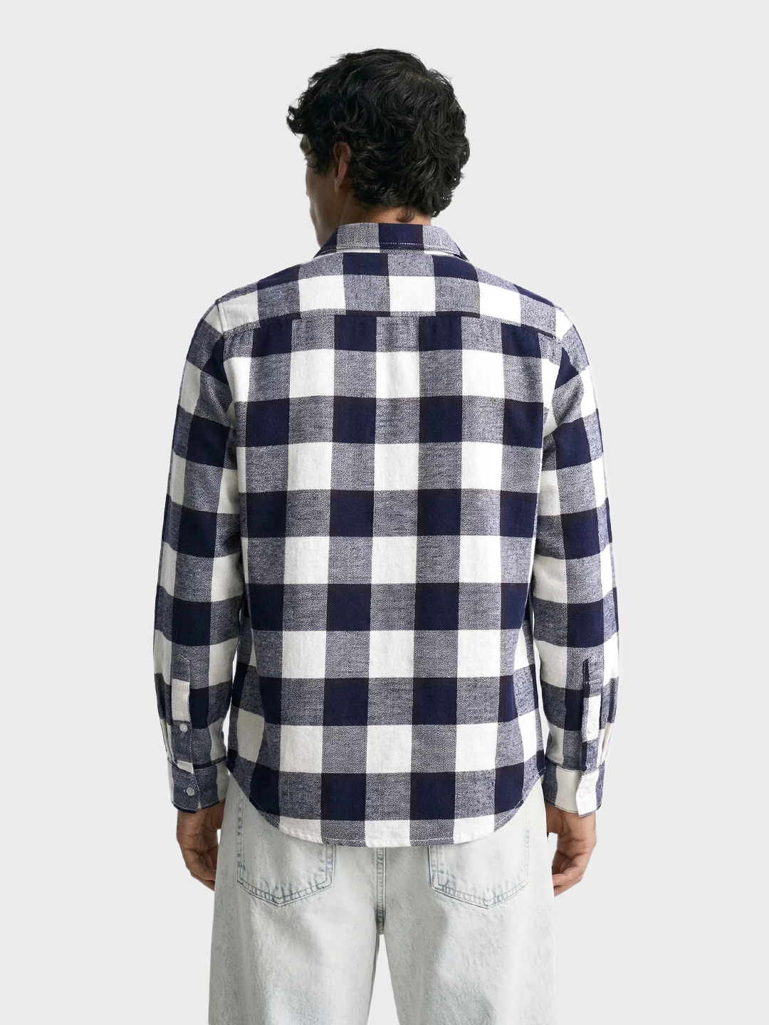Men's Blue Slim Fit Checked Casual Shirt - Image 5