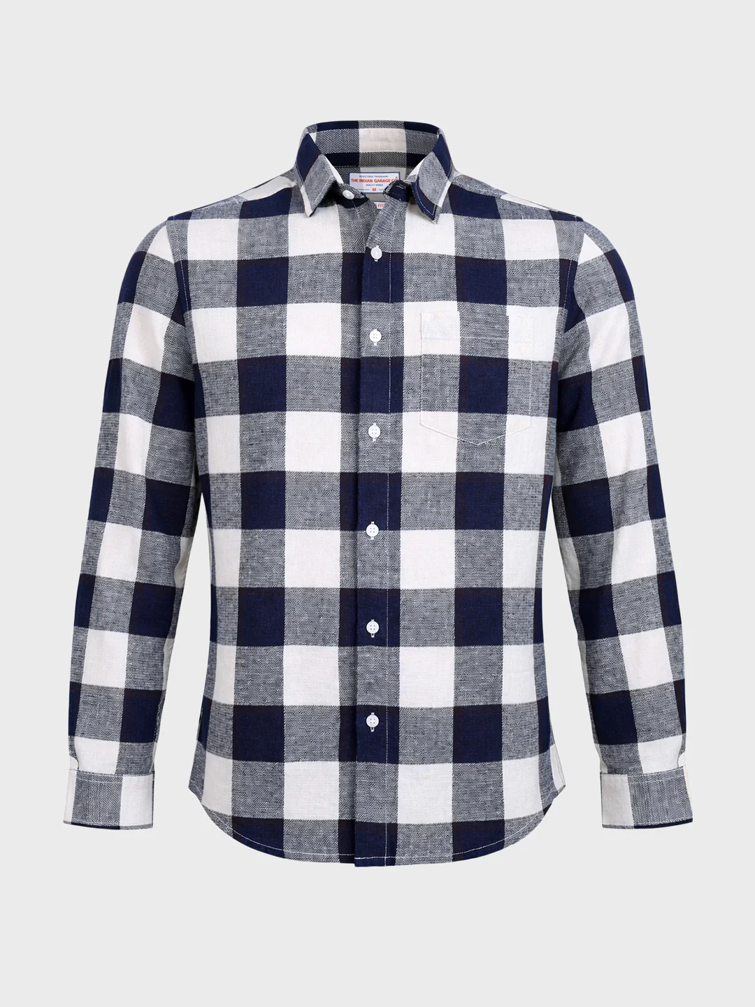Men's Blue Slim Fit Checked Casual Shirt - Image 6
