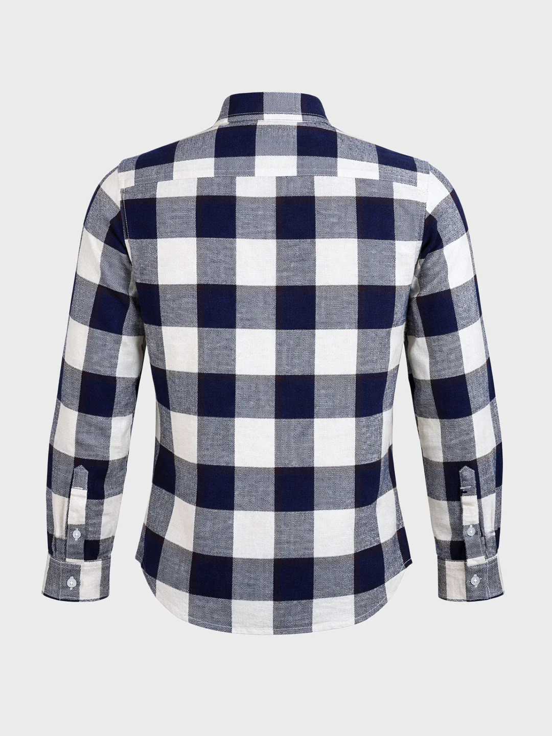 Men's Blue Slim Fit Checked Casual Shirt - Image 7