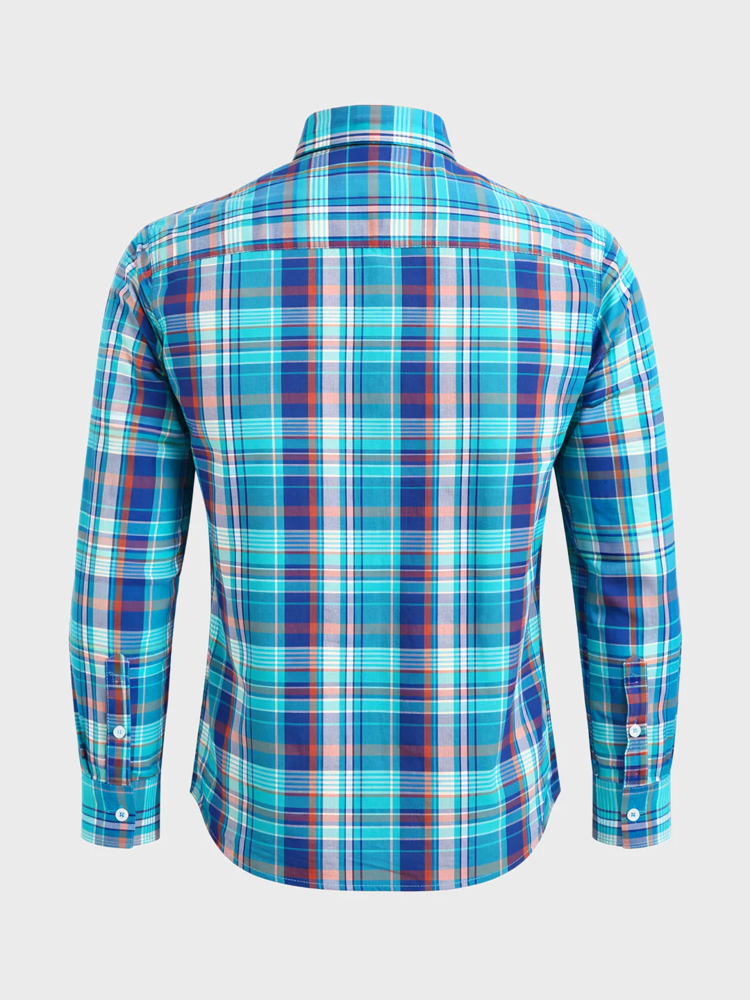 Men's Blue Slim Fit Checked Casual Shirt - Image 7
