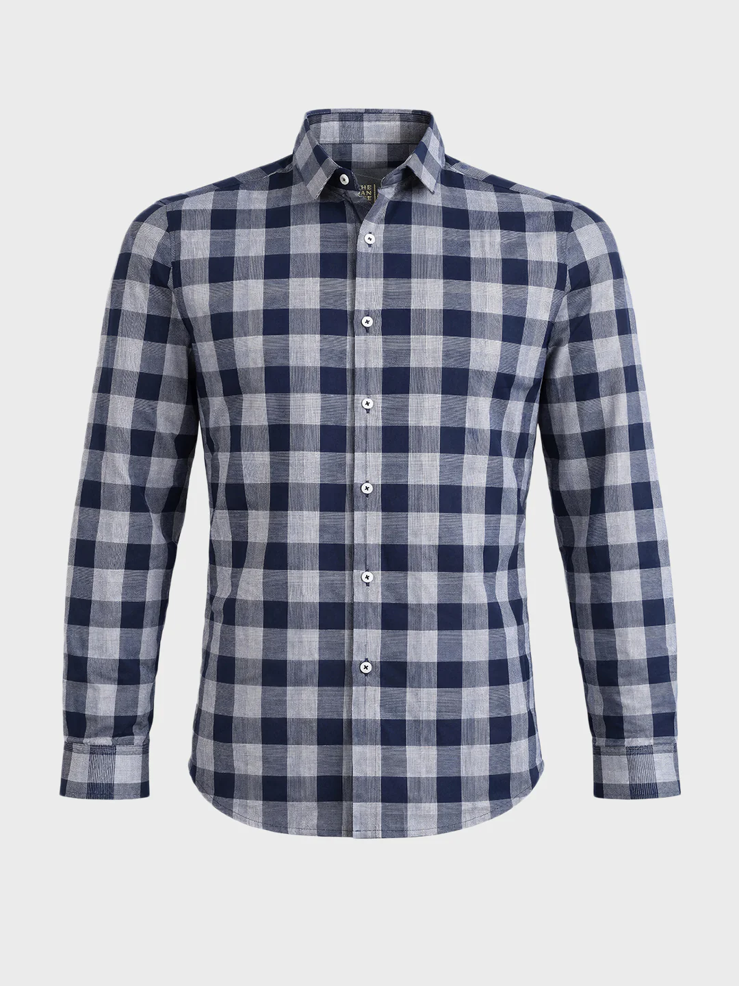 Men's Blue Slim Fit Checked Casual Shirt - Image 6
