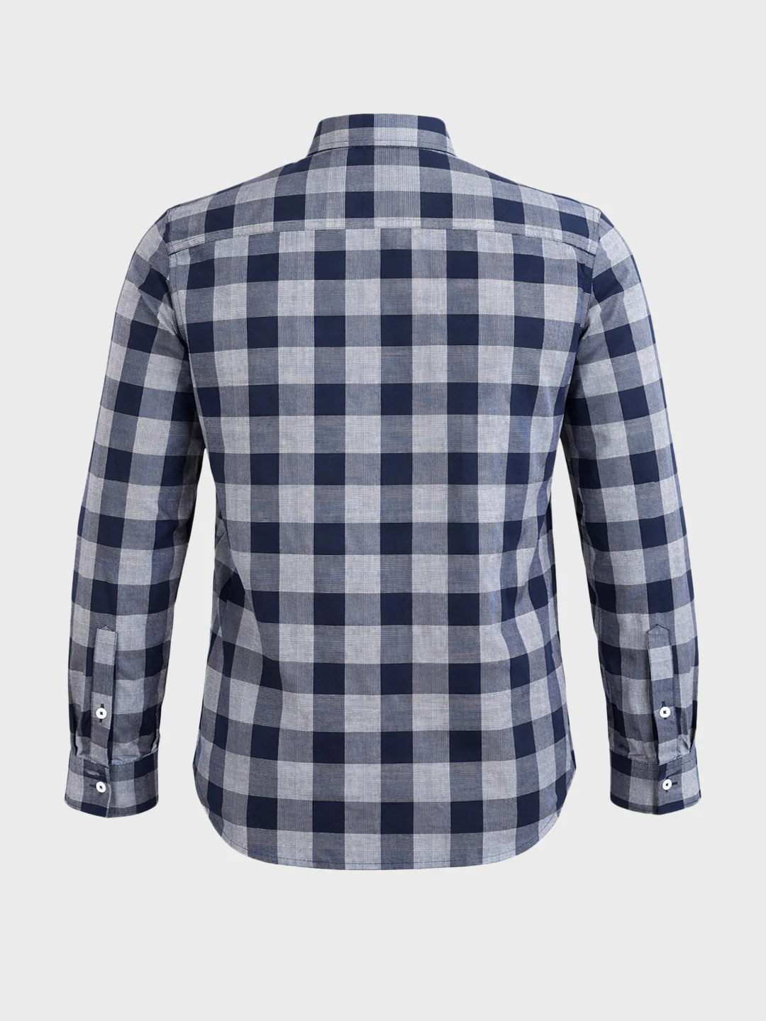 Men's Blue Slim Fit Checked Casual Shirt - Image 7
