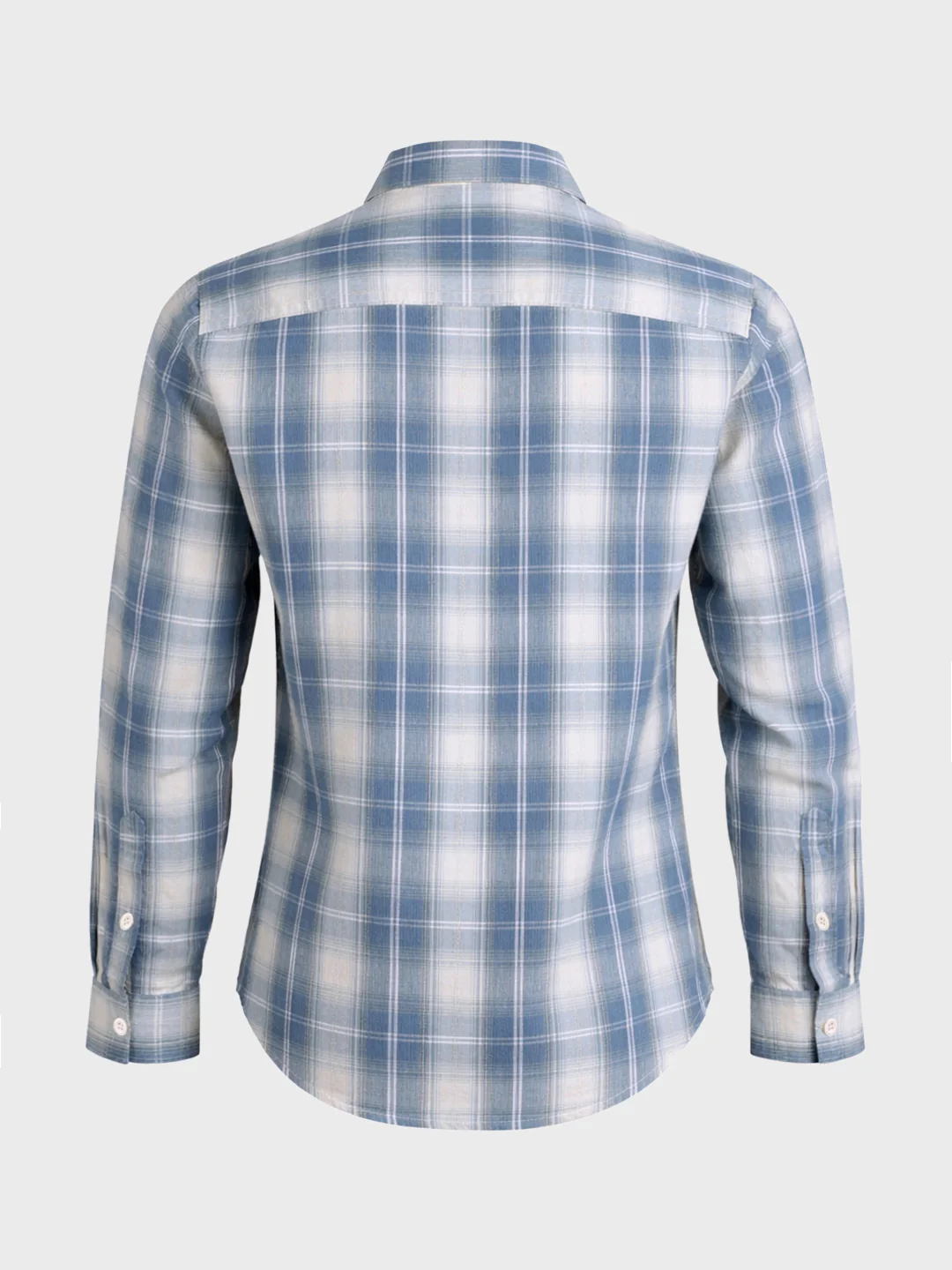 Men's Blue Slim Fit Checked Casual Shirt - Image 5