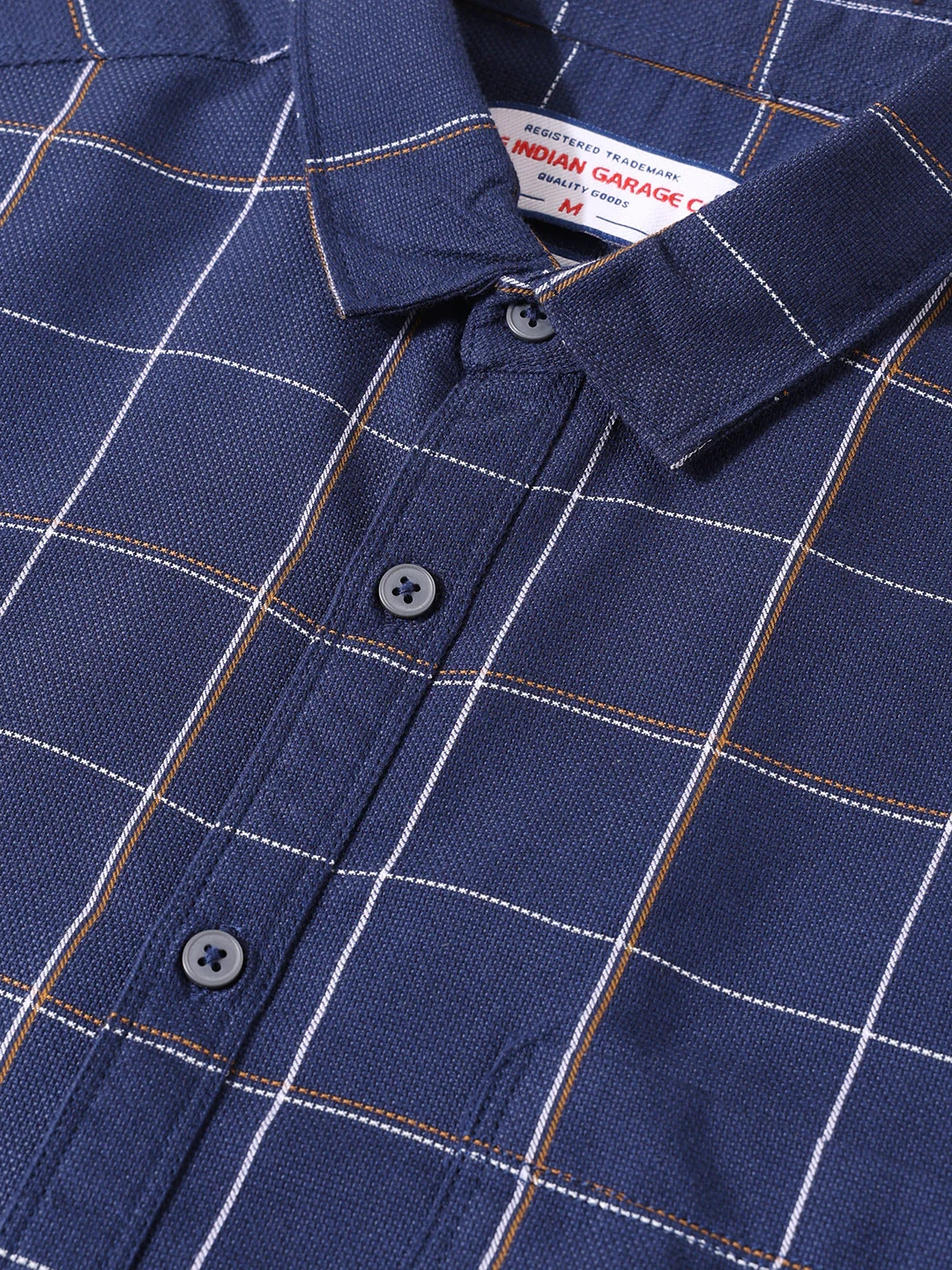 Men's Blue Slim Fit Checked Casual Shirt - Image 3