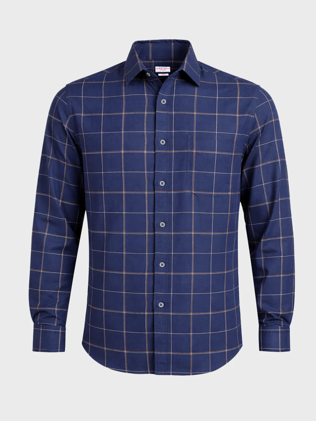 Men's Blue Slim Fit Checked Casual Shirt - Image 4