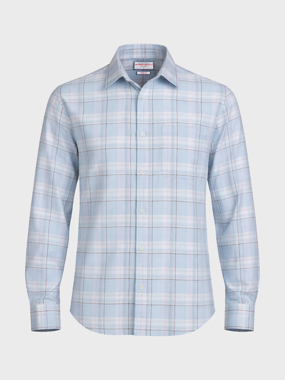 Men's Blue Slim Fit Checked Casual Shirt - Image 5