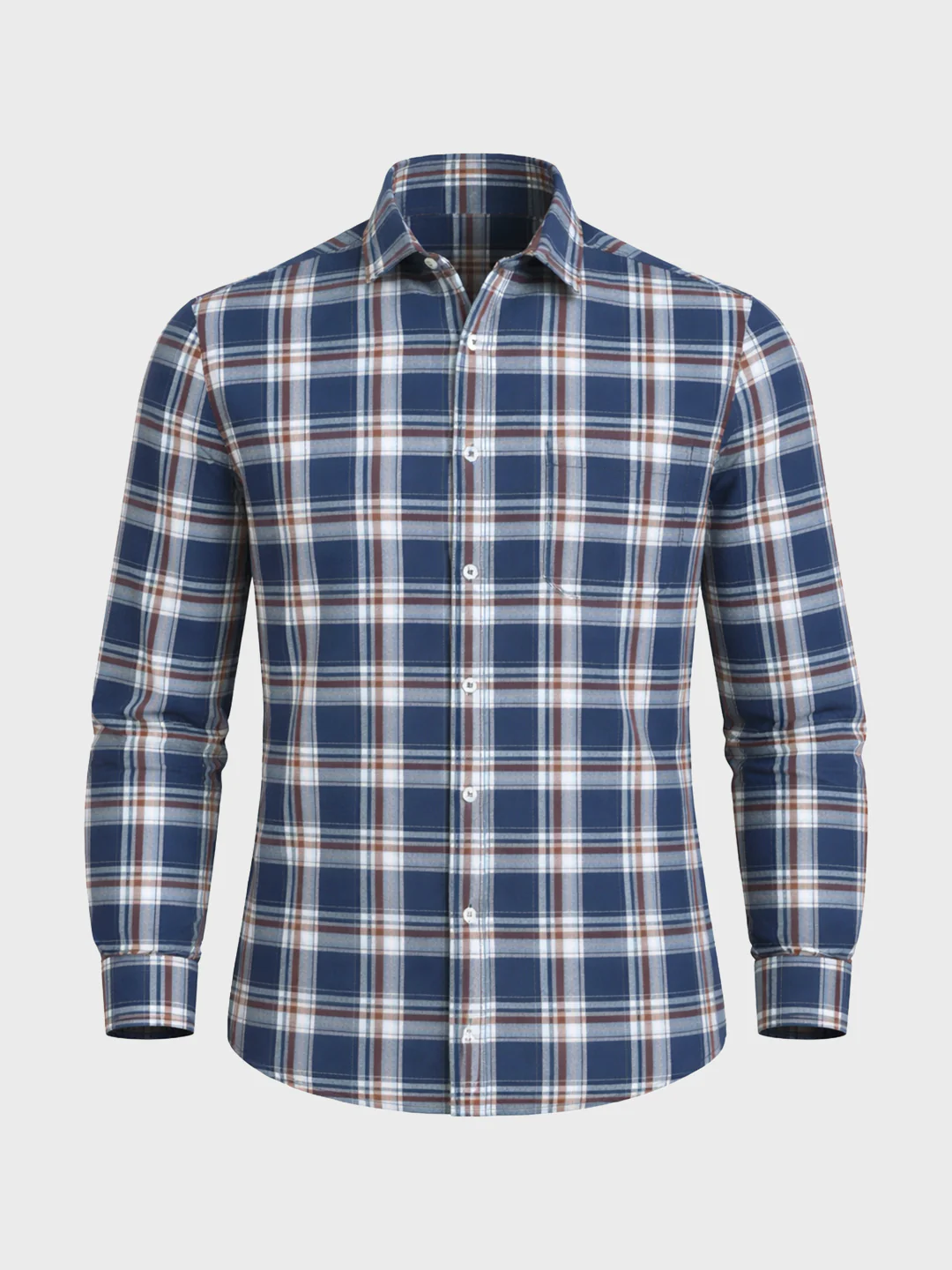 Men's Blue Slim Fit Checked Casual Shirt - Image 6