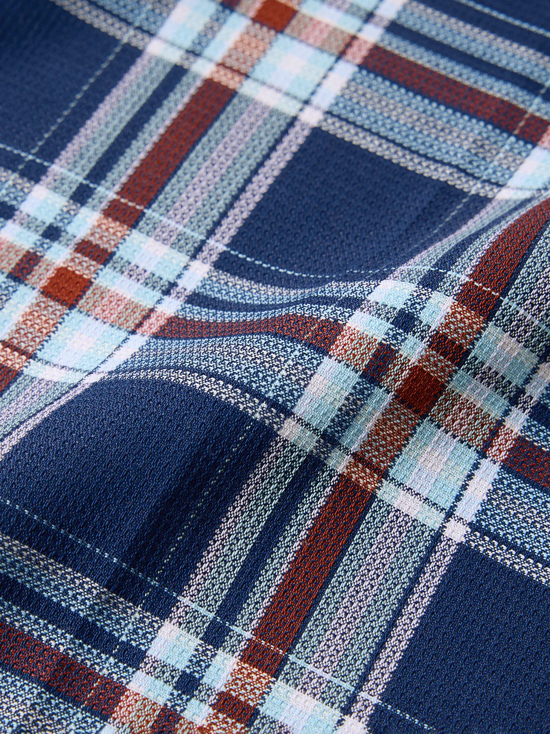 Men's Blue Slim Fit Checked Casual Shirt - Image 7