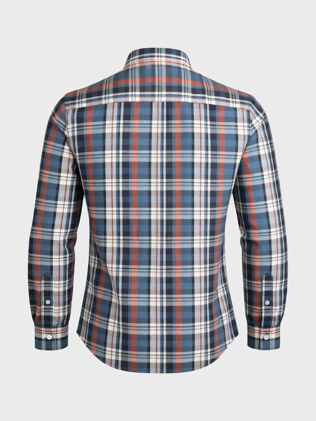 Men's Blue Slim Fit Checked Casual Shirt - Image 6
