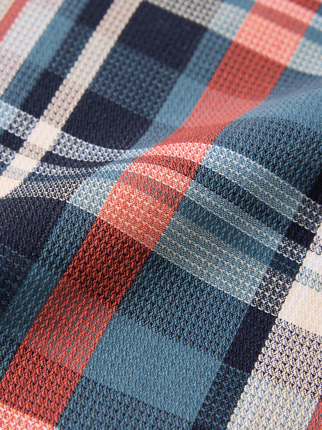 Men's Blue Slim Fit Checked Casual Shirt - Image 7