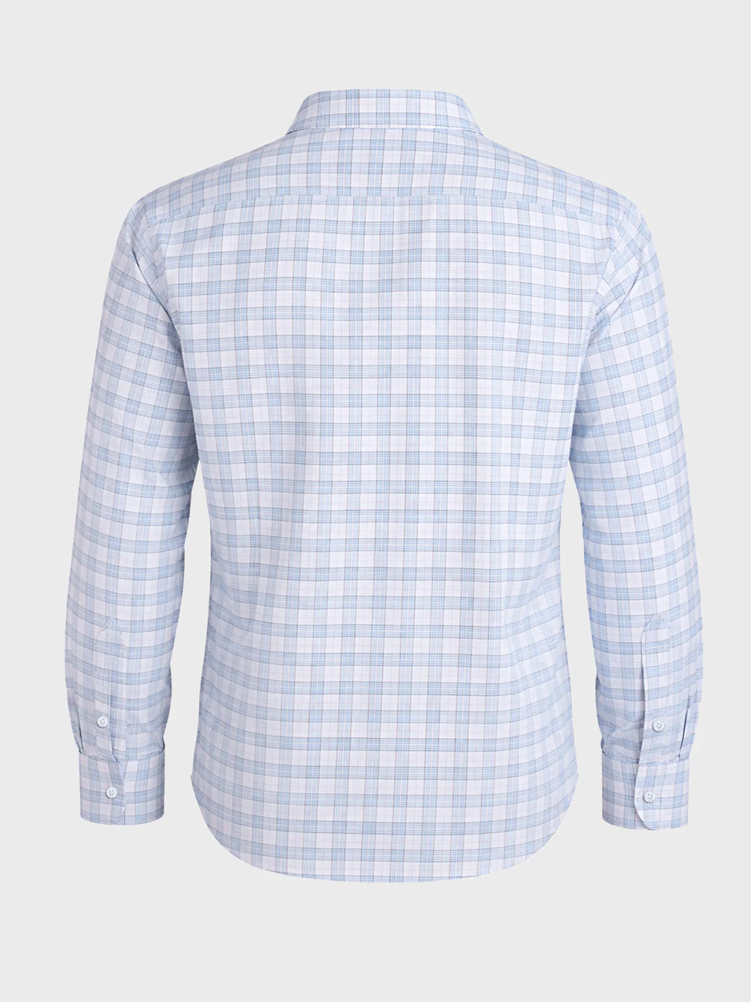Men's Blue Slim Fit Checked Formal Shirt - Image 5